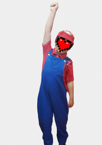 Overol Mario Bross Dizfraz Olgado Talla 8 Con Gorra