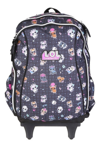 Imagem 3 de 10 de Mochila Escolar Rodinha Alça Estampada Pets Lol G Lancheira