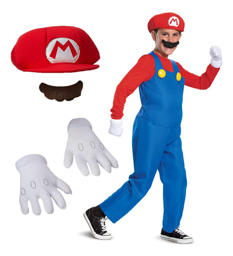 Disguise Nintendo Mario Deluxe Boys Disfraz Rojo, M (7-8)