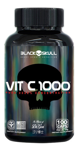 Vitamina C 1000mg Saúde Imunológica Vitamina - Black Skull