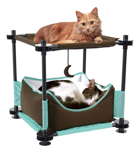 Cama Para Gatos Kitty City®modular Antidesgarro Con Juguetes Color Café