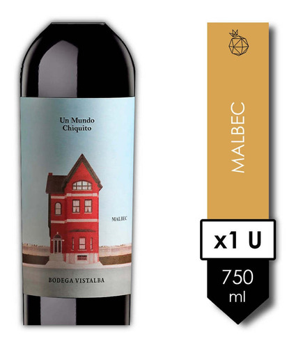 Imagen 2 de 10 de Un Mundo Chiquito Malbec . Vino . 750ml - Tomate Algo® -
