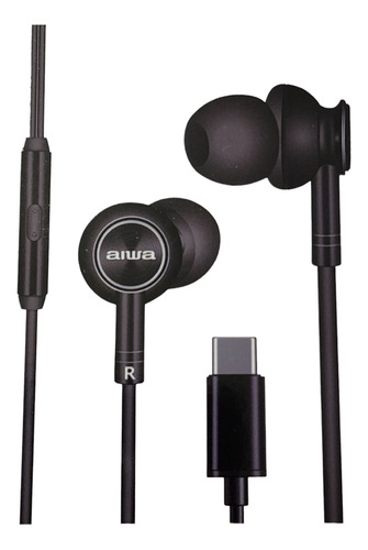 Audífonos Aiwa I30tc In-ear Tipo C Negro