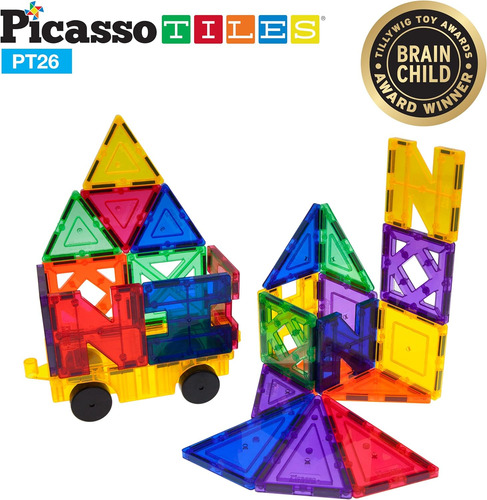 Picassotiles Juego De 26 Pizas De Azulejos Magníticos Estaci