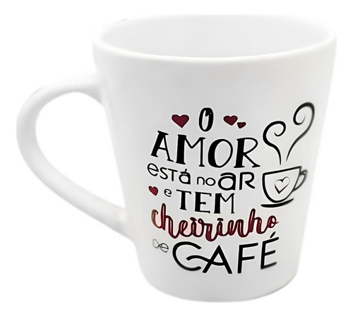 Caneca Porcelana Xícara Café Chá Frases  300ml Branca Wincy