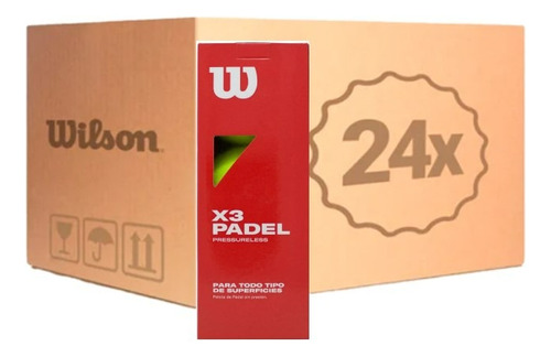 Paquete De 24 Caja De Pelota Padel X3 Sin Presión Wilson