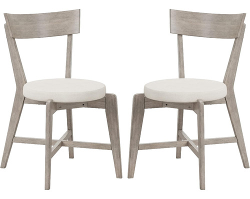 Furniture Mayson, Juego De 2 Sillas De Comedor, Color Gris