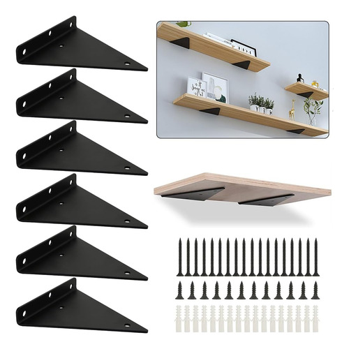 Acrux7 6 Pack Soporte De Estante Flotante De 6 Pulgadas, Sop