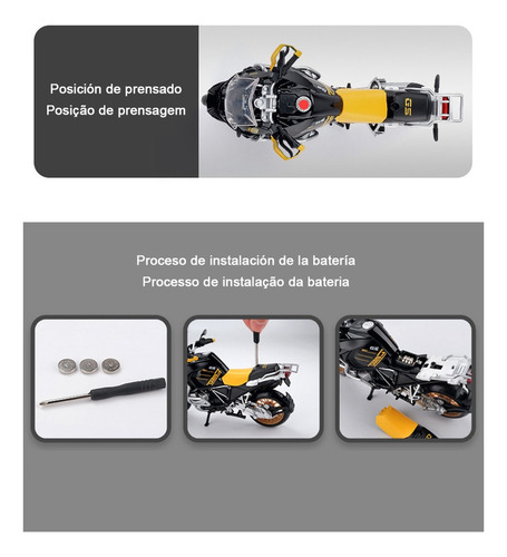 Bmw R1250 Gs Miniatura Metal Motocicletas Con Luces Y Sonido