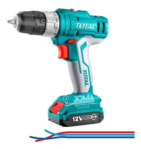 Imagen 2 de 8 de Taladro Atornillador 12v 2bat+cargador+adap 1/4+bolso Total