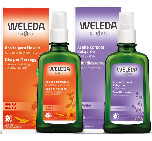  Kit Weleda Óleos Corporais De Arnica E Lavanda