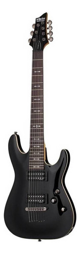 Guitarra eléctrica Schecter Omen-7 de tilo gloss black brillante con diapasón de palo de rosa