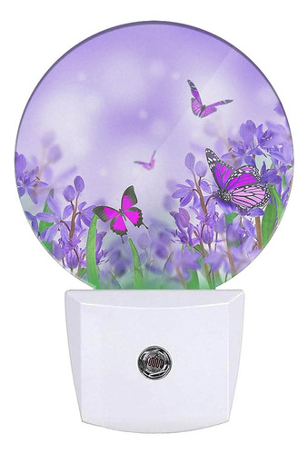 ~? Uanvaha Flores Mariposas Luz Nocturna Púrpura Primavera C