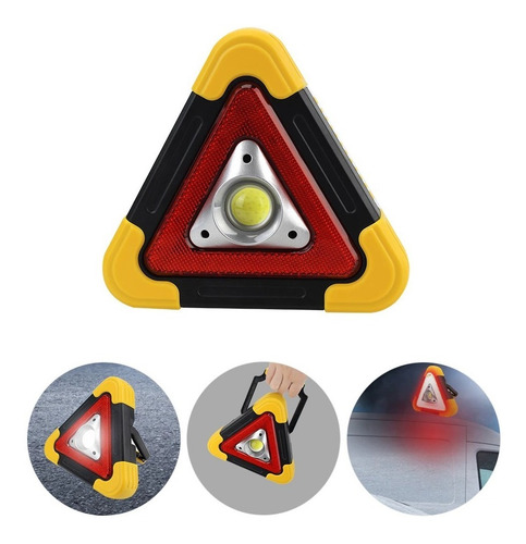 Imagen 7 de 9 de Triangulo Baliza Led Solar Con Cargador Portátil Usb