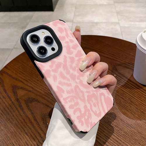 Funda Case De Silicon Colores Serie Para iPhone Uso Rudo De Estampado Leopardo