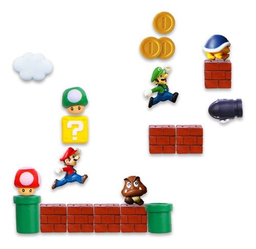 20 Increíbles Imanes 3d Mario Bros Para Refrigerador