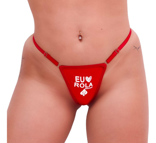 Calcinha Fio Dental Eu Amo Rol Grande Gargantilha Surpreenda