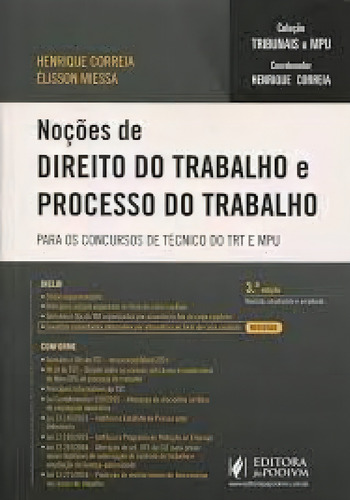 -, de Henrique Correia. Editora JUSPODIVM, capa mole em português
