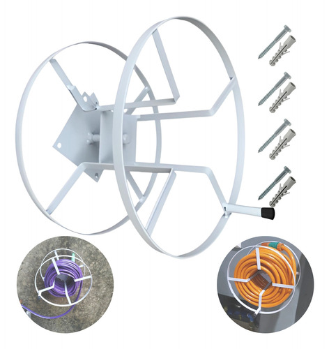 Enrolador De Mangueira Giratorio Ate 30m Com Suporte Parede