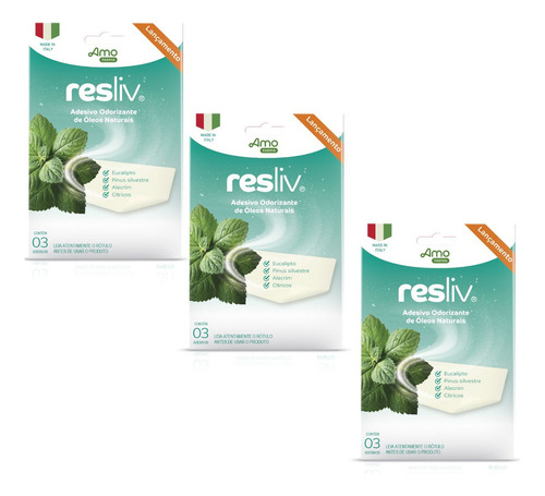 3 Resliv Adesivo Odorizante Para Respiração - Amoveri Farma