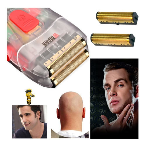 Imagem 5 de 7 de Kit 3 Maquina De Cabelo Wmark Ng108 Ng202 Ng987 Transparente