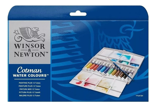 Caja Acuarelas Winsor & Newton Cotman X12 Pomos Barrio Norte