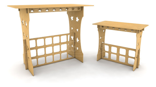 Mesa Colmeia Mãe E Filha Estrela Decoração Festas Mdf