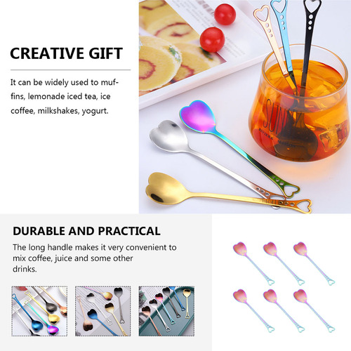 Cucharas De Postre Creativas De Acero Inoxidable Con Forma D
