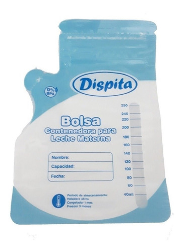 Bolsa Recolectora Leche Materna Dispita 30 Unidades X 250ml