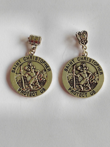 Imagen 3 de 6 de Medalla San Cristóbal 30mm Proteccion Choferes Viaje Llavero