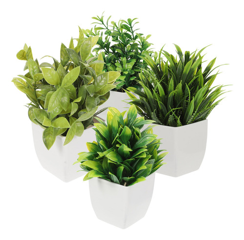 Plantas Artificiales Para Interiores, 4 Unidades, Decoración