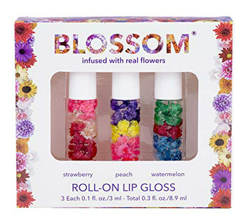 Brillos Labiales - Blossom Roll-on Lip Gloss Juego De 3-0.3o