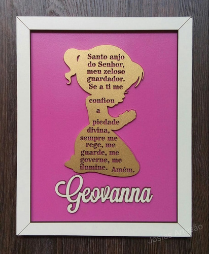 Quadro Infantil Personalizado Oração Mdf
