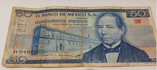 Antiguo Billete 50 Pesos Benito Juárez 1981