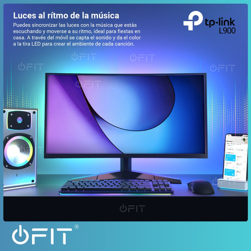 Imagen 3 de 10 de Tira De Luz Led Wi-fi Rgb 5mts Inteligente Streaming Tp-link