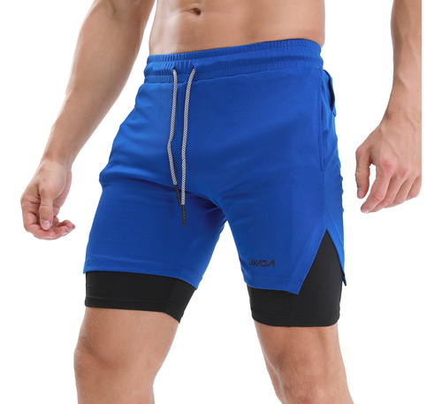 Shorts De Running Lixada 2 En 1 Para Hombre Con Toalla