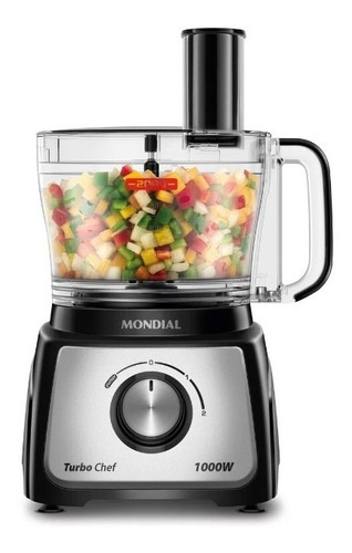 Multiprocessador Mondial Mpn-01-b Turbo 5 Em 1 Preto 127v