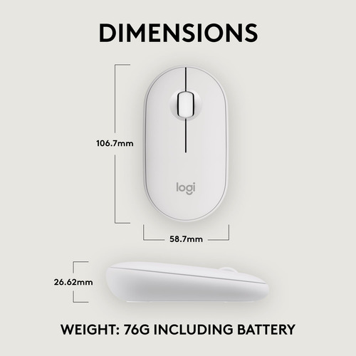 Ratón Logitech Pebble 2 M350s Slim Bluetooth Inalámbrico Bla