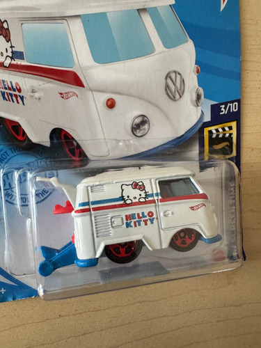 Hotwheels Screen Time 2021 Hello Kitty - Kool Kombi 1:64 Blanco