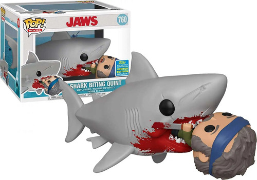 Funko Pop Movies Tiburon Shark Biting Quint 760 2019 L Ed Ex
