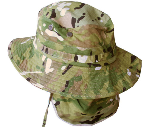 Sombrero Australiano Bonnie Cubre Nuca Camu Multicam Talle59