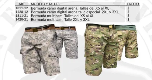 Bermuda Cargo Hombre Domi Ripstop Camuflado Digital Multicam