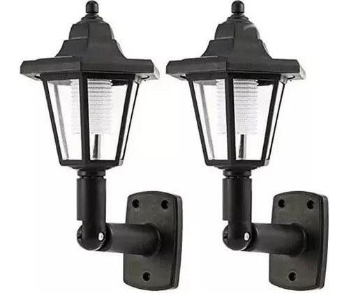 Pack X2 Farol Solar Pared Exterior Jardín Iluminación