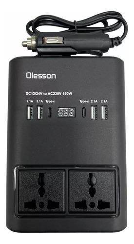 Inversor De Voltaje 12v A 220v Para Auto Camioneta 150w 4usb
