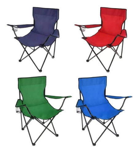 Silla Plegable De Playa Camping Pesca Picnic Con Porta Vaso