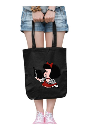 Bolsa De Tela Mafalda Estudiando