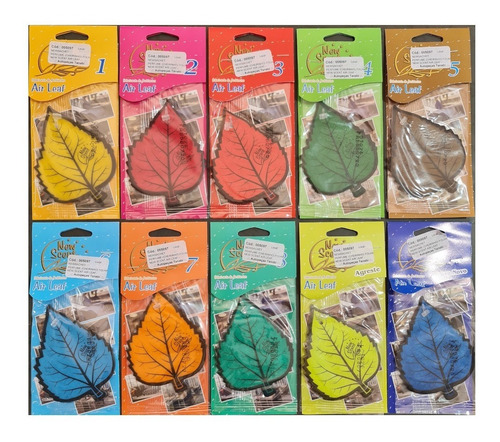 Imagem 2 de 7 de Kit 10 Aromatizante Folha Árvore Air Leaf New Scent- Sortido