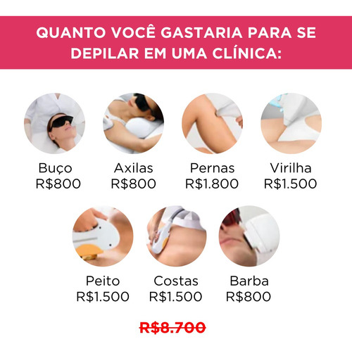 Kit Depilador De Pelos Laser Corporal E Caneta Sobrancelha