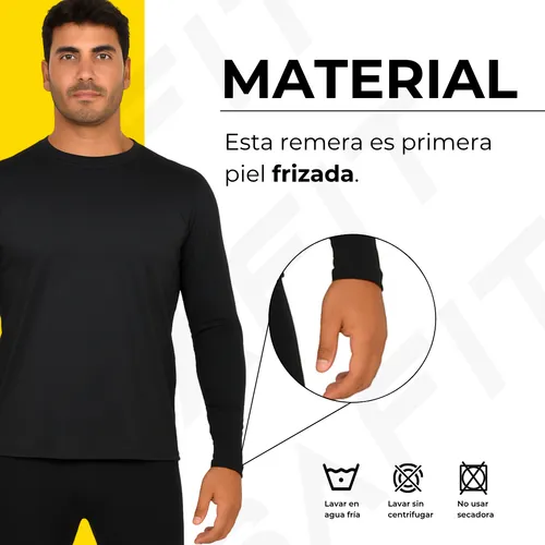 Remera Camiseta Termica Frizada Safit Hombre Manga Larga