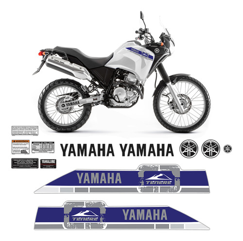 Adesivos Tenere 250 2015/2016 Azul + Emblemas Tanque Yamaha